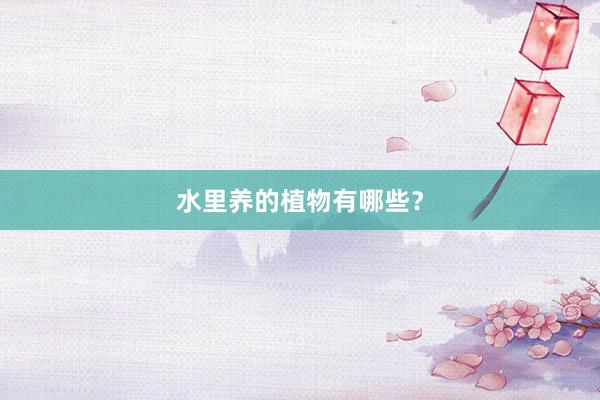 水里养的植物有哪些？