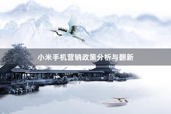小米手机营销政策分析与翻新